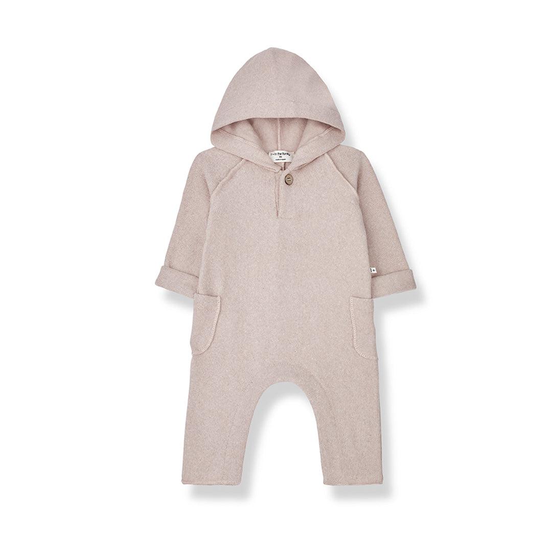 1+ in the family Leonard Hooded Onesie - Nude-Rompers-Nude-3m | Natural Baby Shower