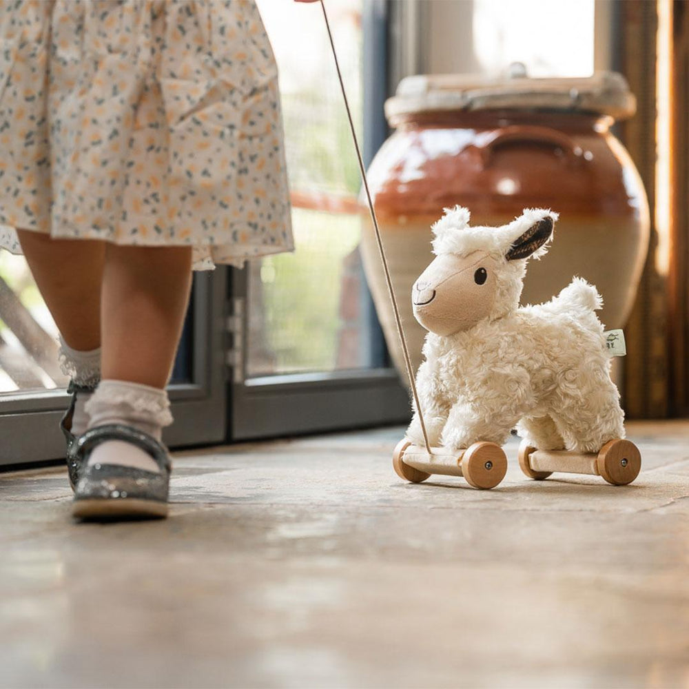 Little Bird Told Me Lambert Sheep Pull Along Toy - White-Pull-Alongs- | Natural Baby Shower