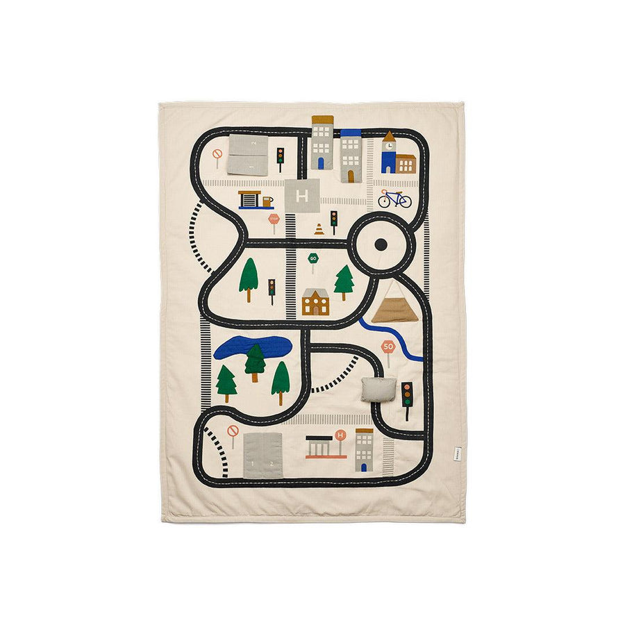 Liewood Adonna Transportable Activity Blanket - Road Map/Sandy-Play Mats-Road Map/Sandy- | Natural Baby Shower