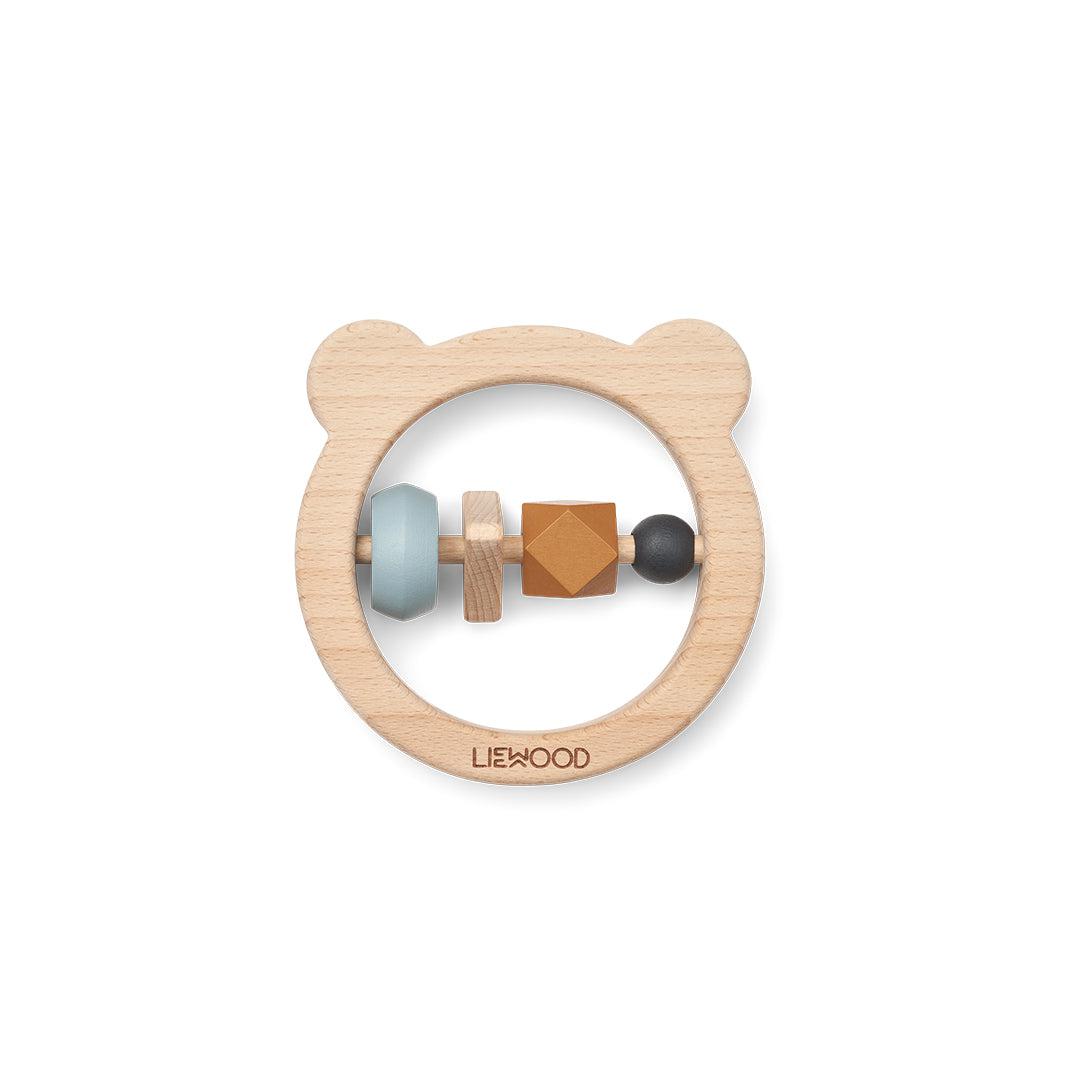 Liewood Avada Wooden Rattle Sea Blue Mix Natural Baby Shower