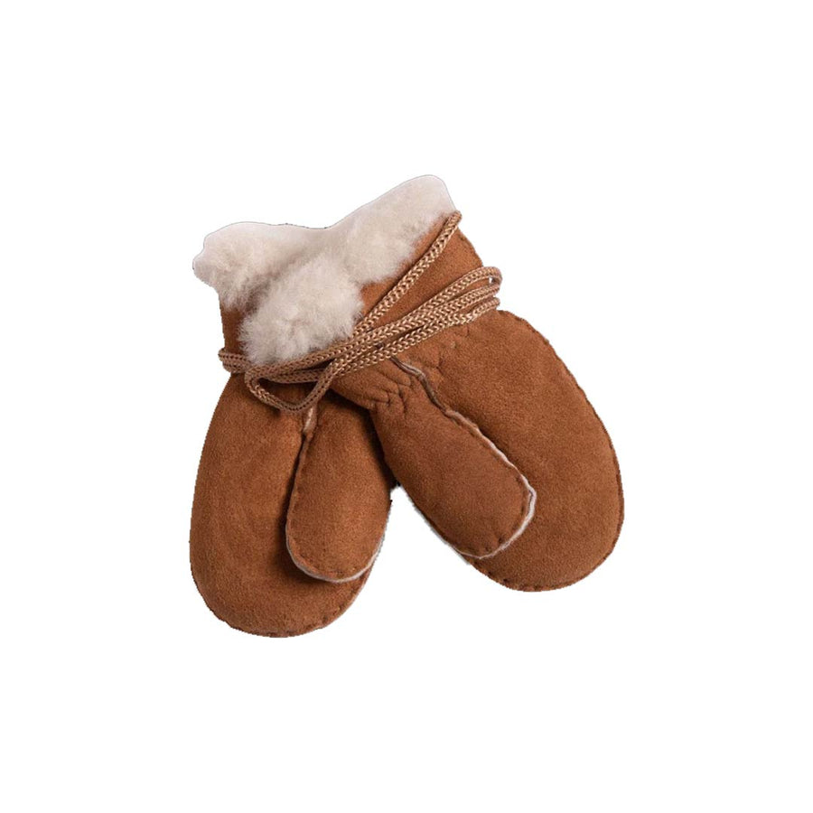 Baa Baby Sheepskin Puddy Mitts With Thumbs - Chestnut-Gloves + Mittens-Chestnut-1-3y | Natural Baby Shower