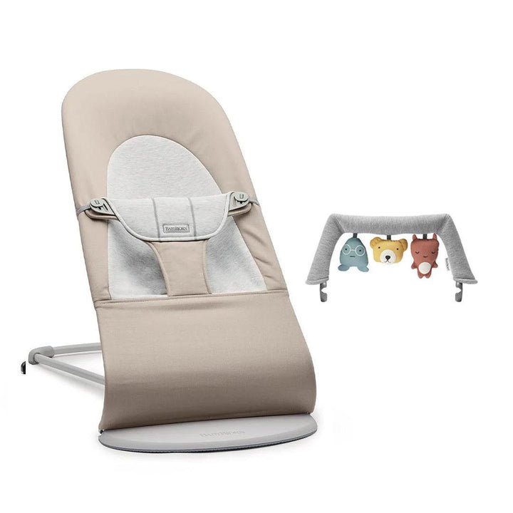 BabyBjörn Balance Soft Baby Bouncer - Beige/Grey - Woven/Jersey-Baby Bouncers-Soft Friends Grey- | Natural Baby Shower
