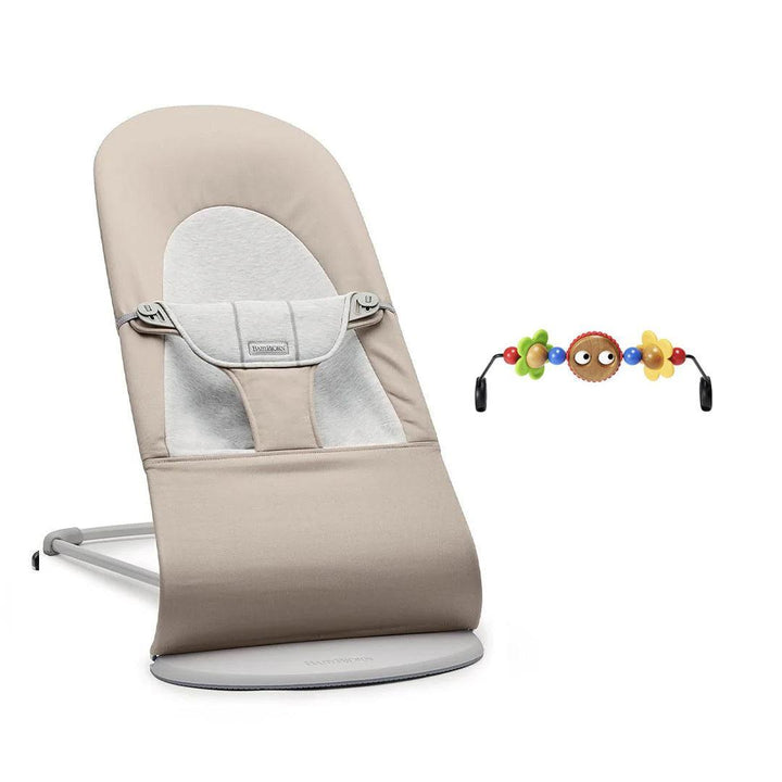 BabyBjörn Balance Soft Baby Bouncer - Beige/Grey - Woven/Jersey-Baby Bouncers-Googly Eyes Bright- | Natural Baby Shower