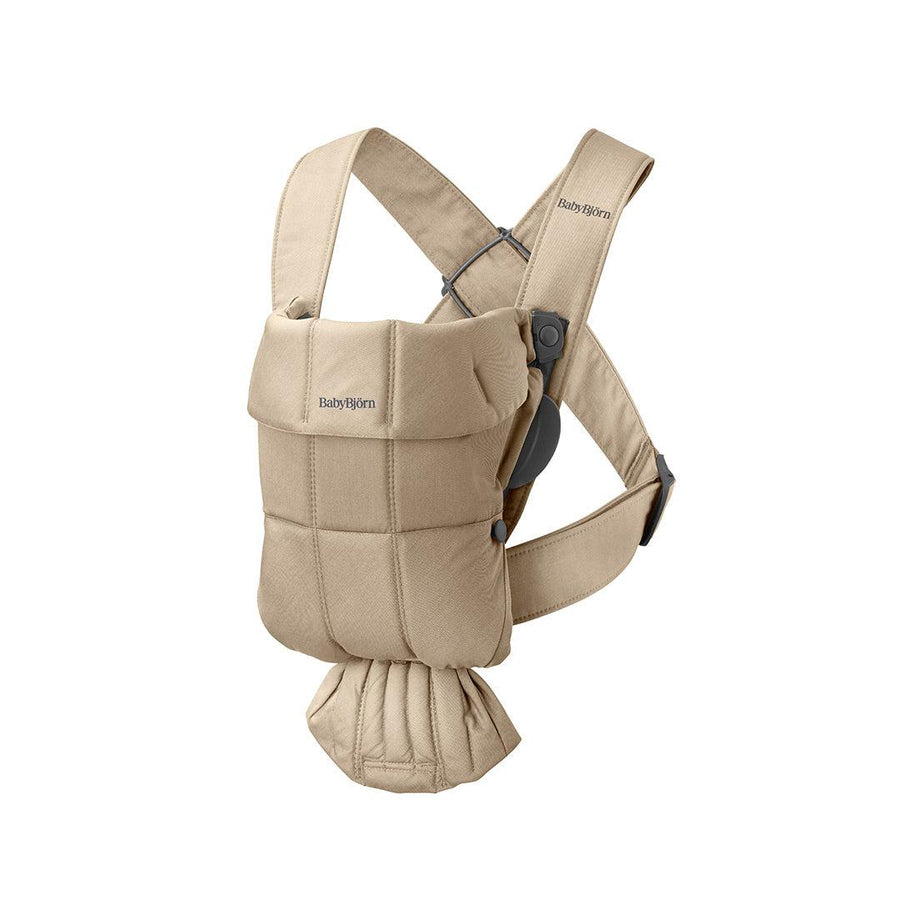 BabyBjorn Mini Woven Baby Carrier - Beige-Baby Carriers- | Natural Baby Shower