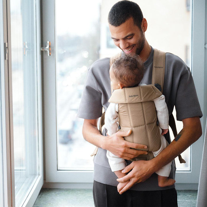 BabyBjorn Mini Woven Baby Carrier - Beige-Baby Carriers- | Natural Baby Shower
