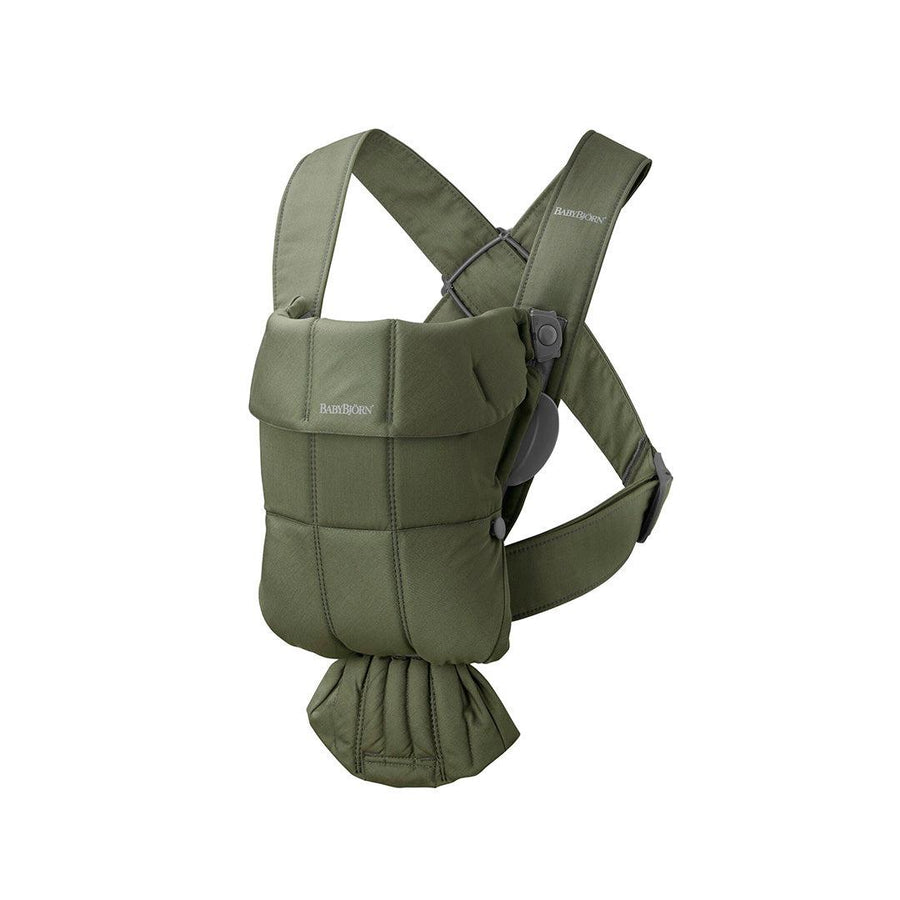 BabyBjorn Mini Woven Baby Carrier - Dark Green-Baby Carriers- | Natural Baby Shower