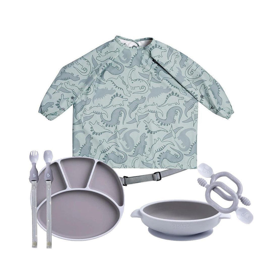 Bibado Silicone Weaning Essentials Bundle - Dino Roar-Feeding Sets-Dino Roar- | Natural Baby Shower