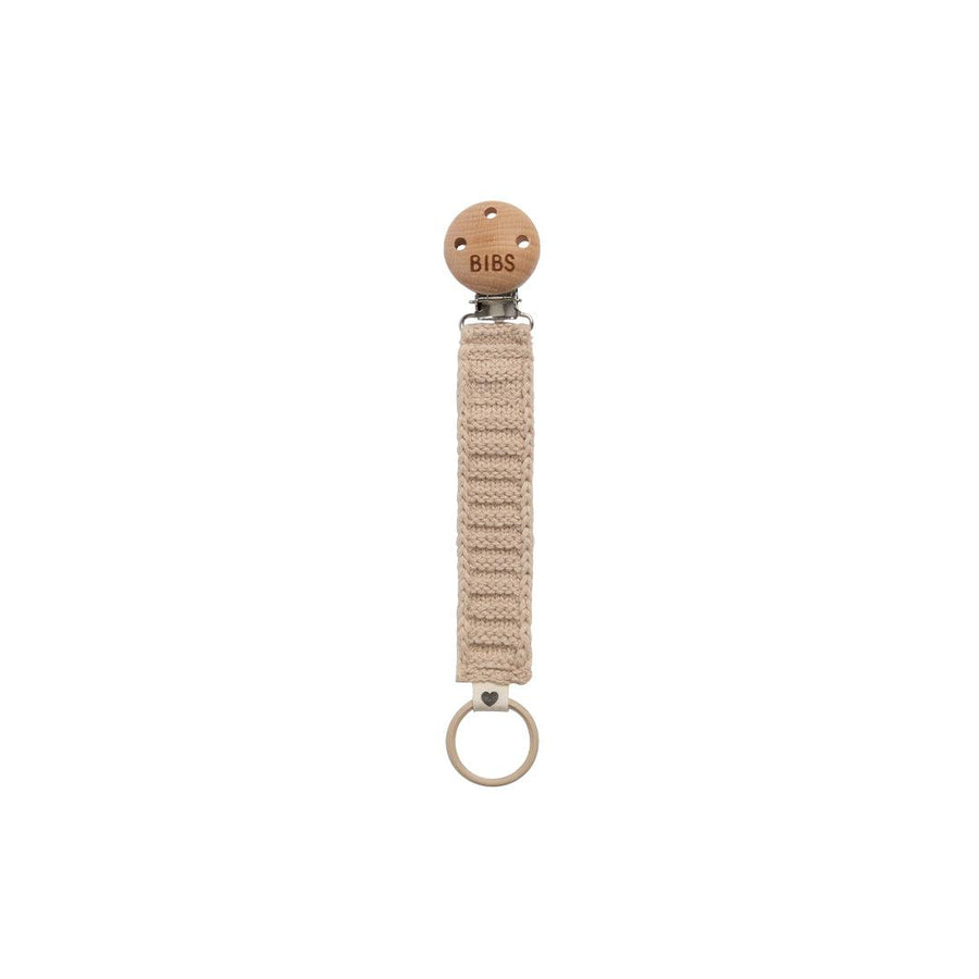 BIBS Pacifier Clip - Vanilla - Knitted-Pacifier Clips-Vanilla-Knitted | Natural Baby Shower
