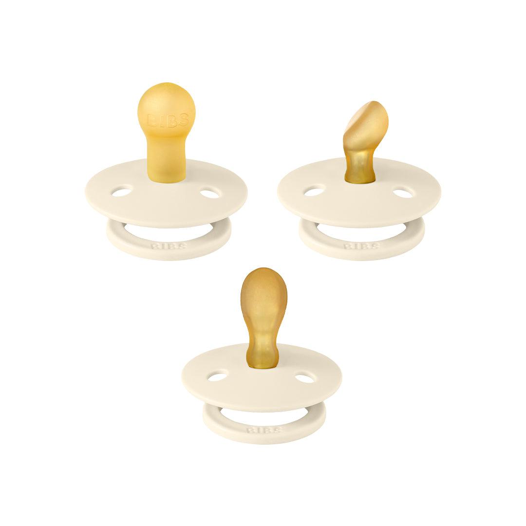 BIBS TryIt Colour Pacifiers 3 Pack Ivory Natural Baby Shower