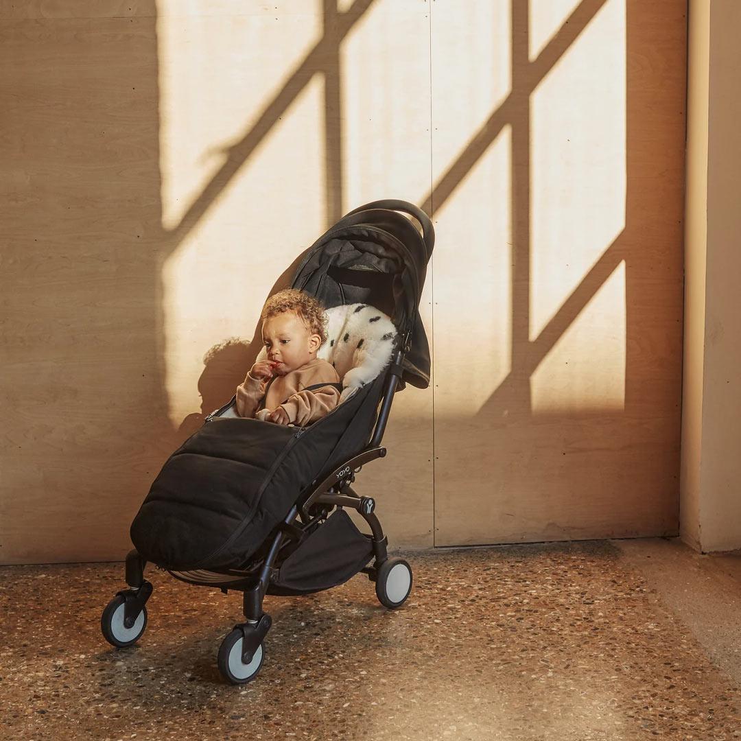 BINIBAMBA Merino Sheepskin Snuggler - Dalmatian Dot-Seat Liners- | Natural Baby Shower