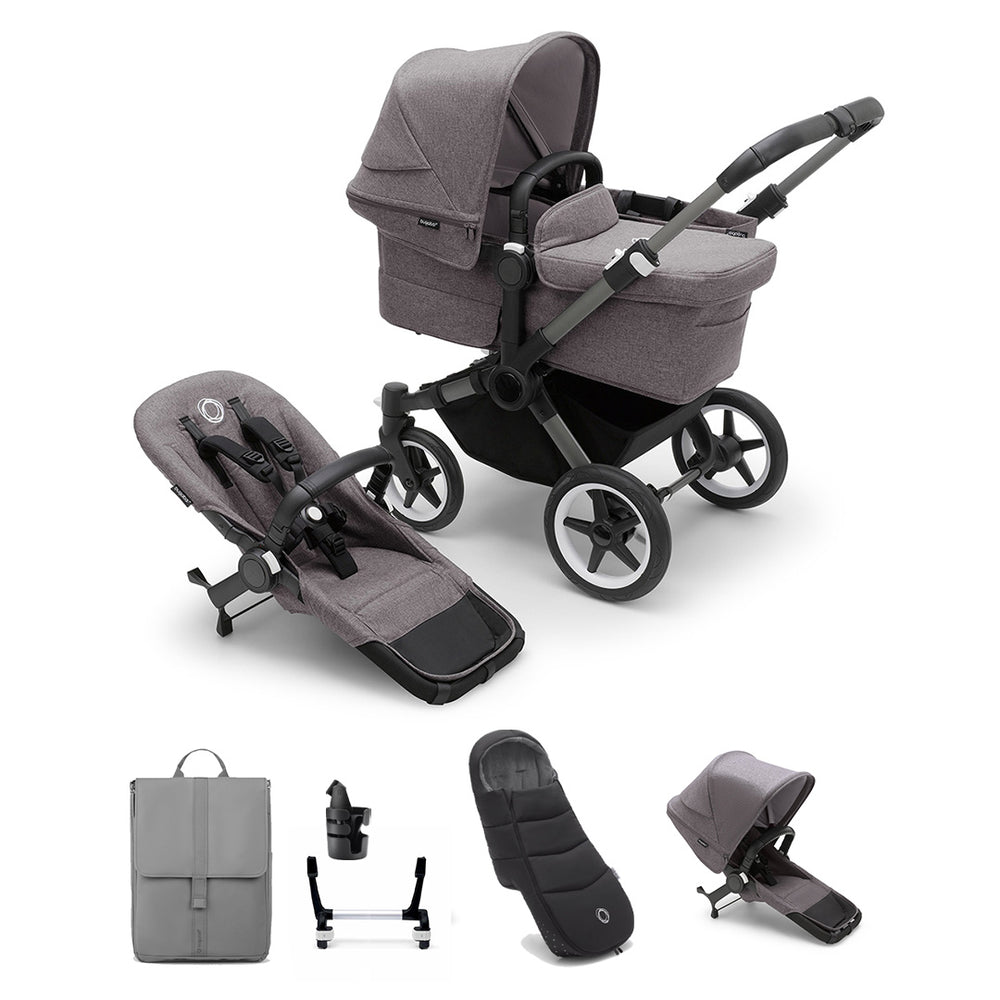 Bugaboo Donkey 5 Duo Essential Stroller Bundle-Travel Systems-Desert Taupe- | Natural Baby Shower
