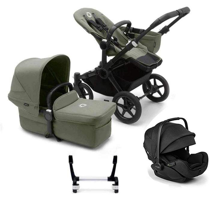 Bugaboo Donkey 5 Mono Complete + Otter Travel System-Travel Systems-Forest Green-No Base | Natural Baby Shower