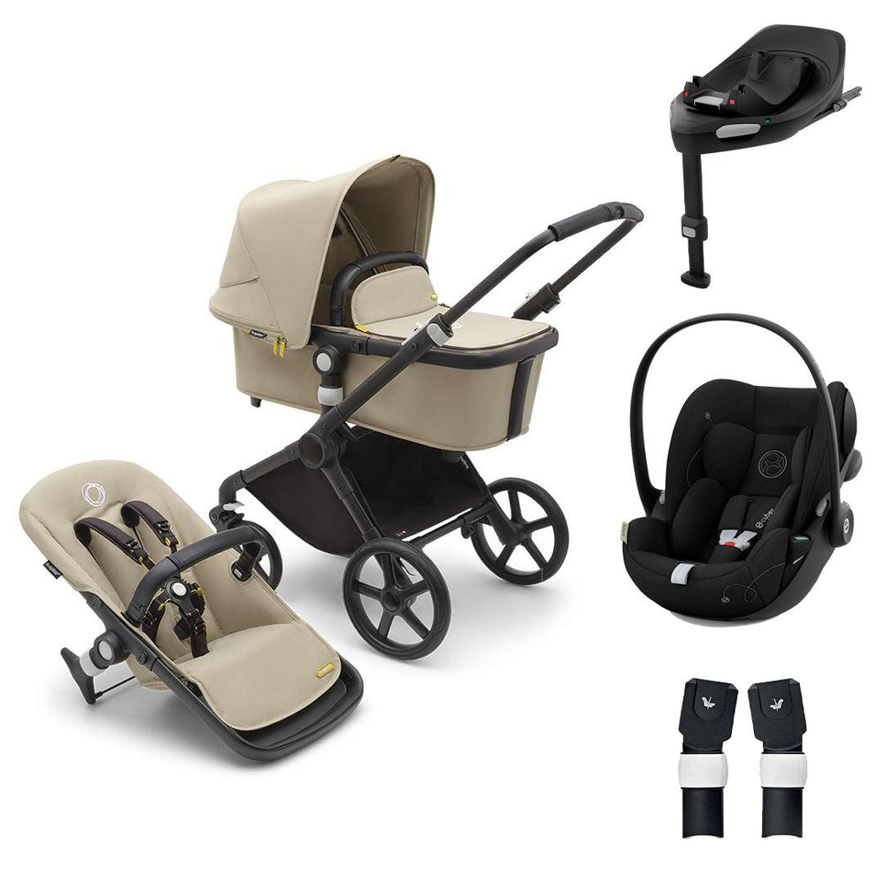 Bugaboo Fox Cub Complete Pushchair + Cloud G Travel System - Desert Beige-Travel Systems-Desert Beige-With Base G | Natural Baby Shower