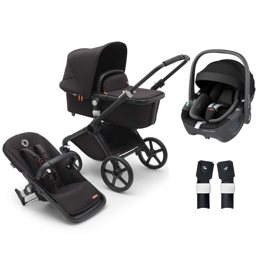 Bugaboo Fox Cub Complete Pushchair + Maxi Cosi 360 Travel System - Midnight Black-Travel Systems-Midnight Black-No Base | Natural Baby Shower