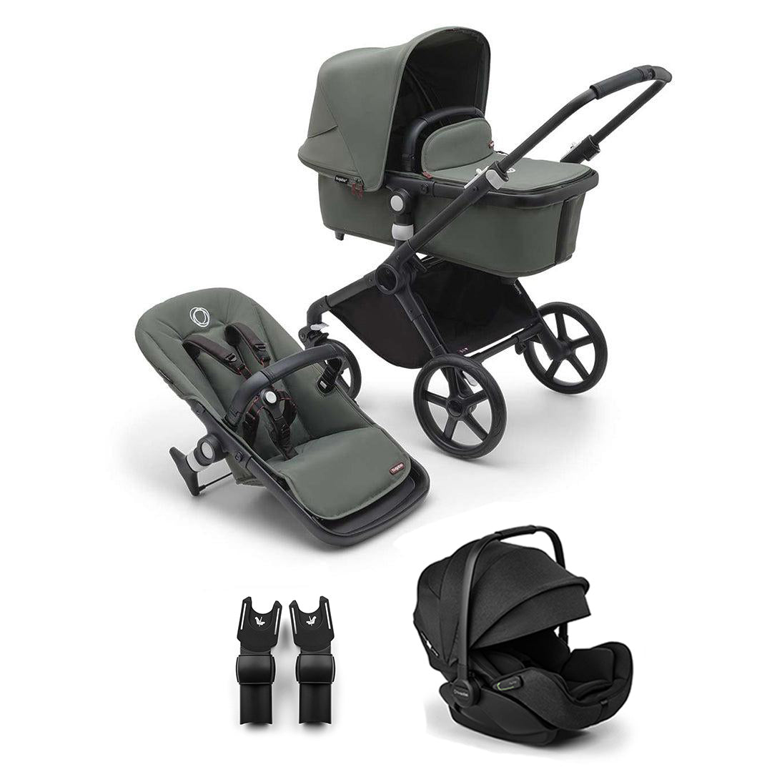Bugaboo Fox Cub + Otter Travel System-Travel Systems-Forest Green-No Base | Natural Baby Shower