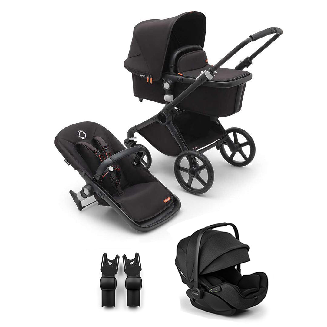 Bugaboo Fox Cub + Otter Travel System-Travel Systems-Midnight Black-No Base | Natural Baby Shower
