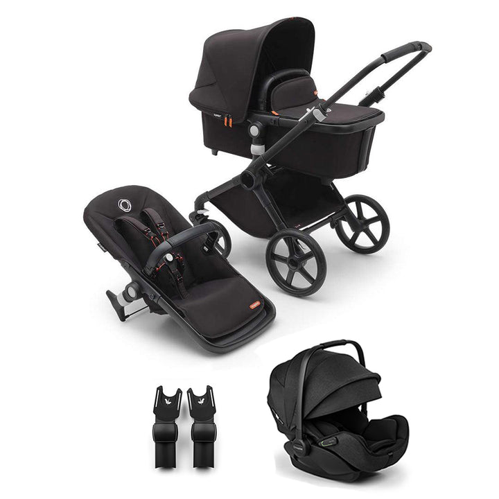 Bugaboo Fox Cub + Otter Travel System-Travel Systems-Midnight Black-No Base | Natural Baby Shower