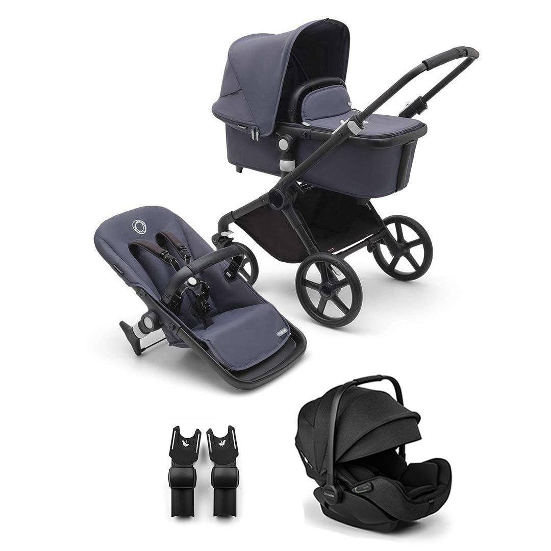 Bugaboo Fox Cub + Otter Travel System-Travel Systems-Stormy Blue-No Base | Natural Baby Shower