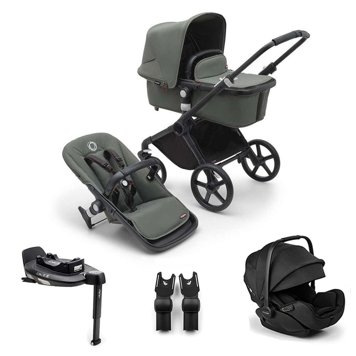 Bugaboo Fox Cub + Otter Travel System-Travel Systems-Forest Green-With Base | Natural Baby Shower