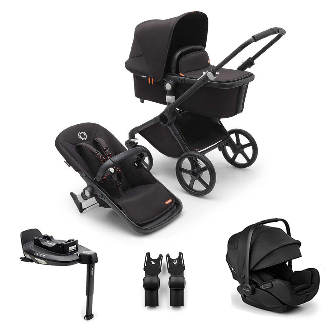 Bugaboo Fox Cub + Otter Travel System-Travel Systems-Midnight Black-With Base | Natural Baby Shower