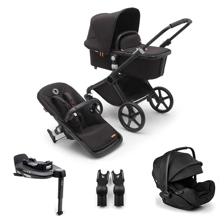 Bugaboo Fox Cub + Otter Travel System-Travel Systems-Midnight Black-With Base | Natural Baby Shower