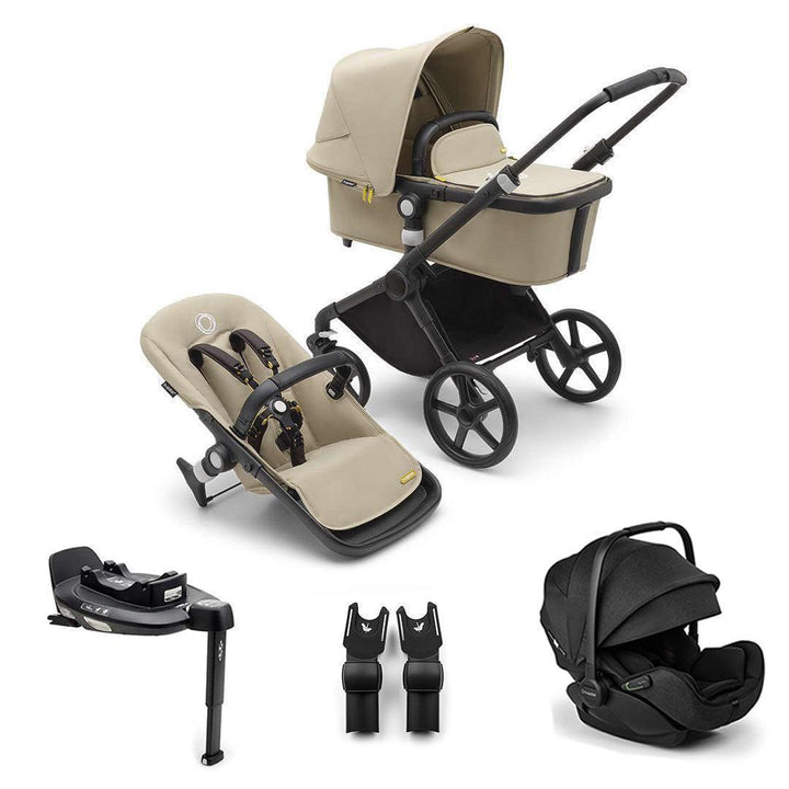 Bugaboo Fox Cub + Otter Travel System-Travel Systems-Desert Beige-With Base | Natural Baby Shower