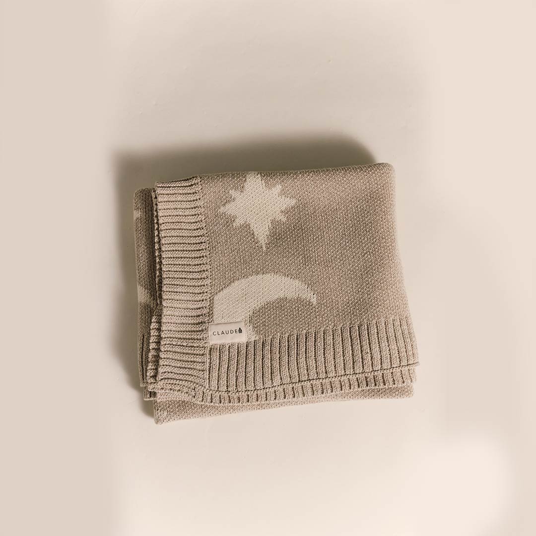 Claude & Co Cozmo Moon Star Neutral Blanket-Blankets-One Size- | Natural Baby Shower