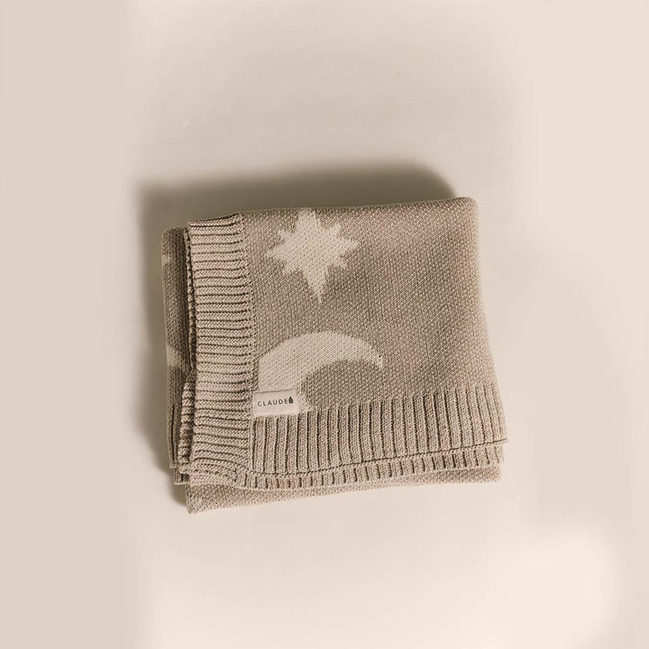 Claude & Co Cozmo Moon Star Neutral Blanket-Blankets-One Size- | Natural Baby Shower