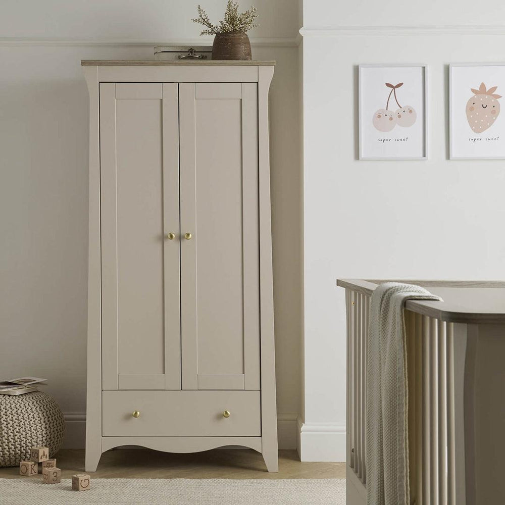 CuddleCo Clara 2-Door Double Wardrobe - Cashmere-Wardrobes-Cashmere- | Natural Baby Shower