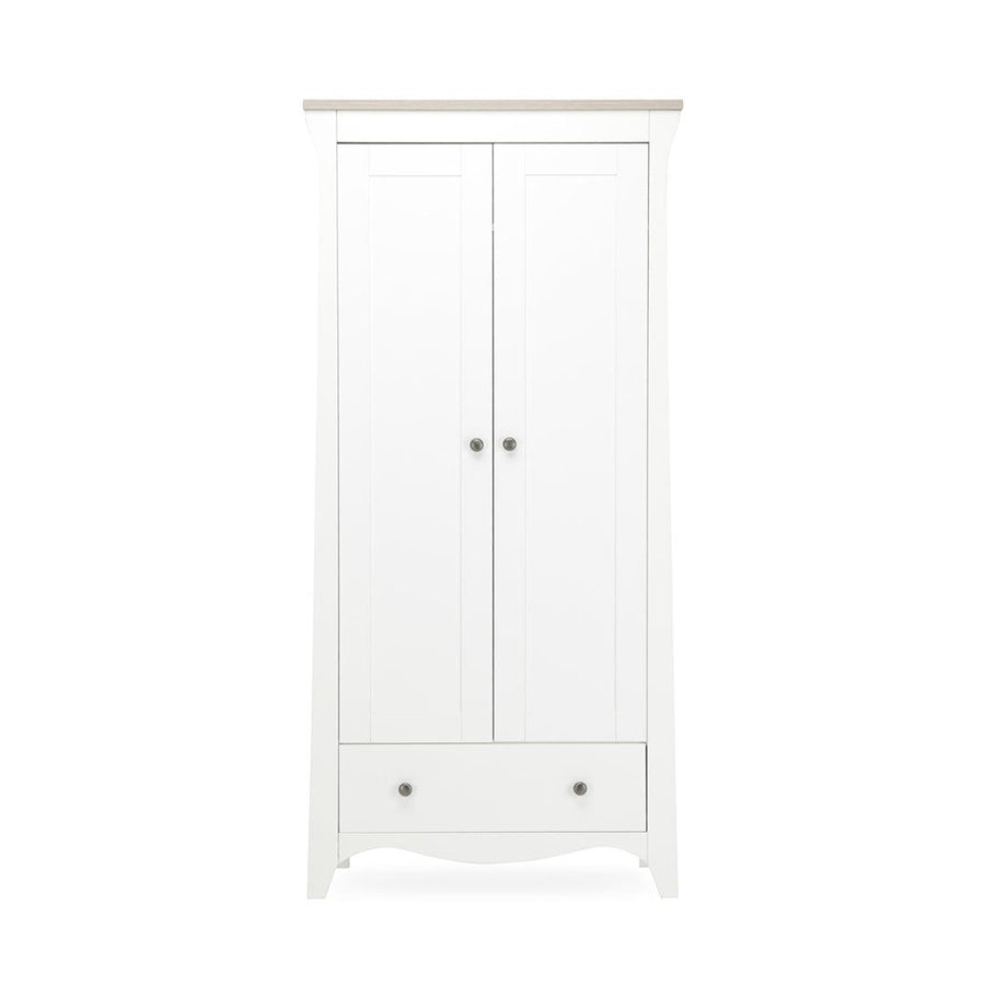 CuddleCo Clara 2-Door Double Wardrobe - White/Ash-Wardrobes-White/Ash- | Natural Baby Shower