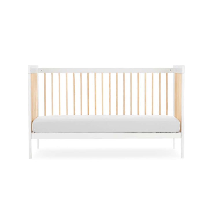 CuddleCo Nola 3 Piece Set Changer, Cot Bed + Clothes Rail - White/Natural