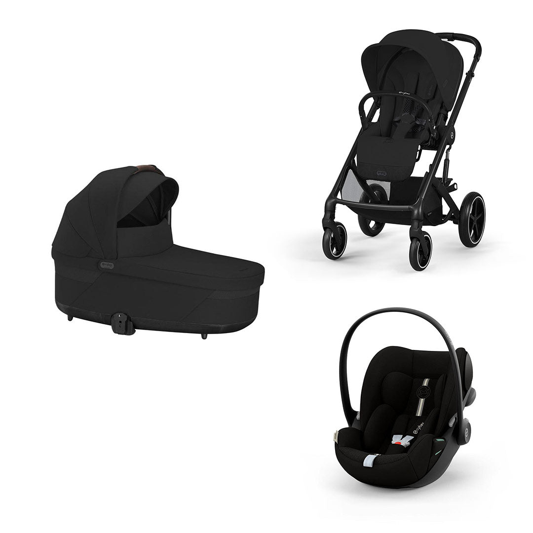 CYBEX Balios S Lux Comfort Pushchair Bundle - Moon Black-Strollers-Moon Black-Without Base | Natural Baby Shower