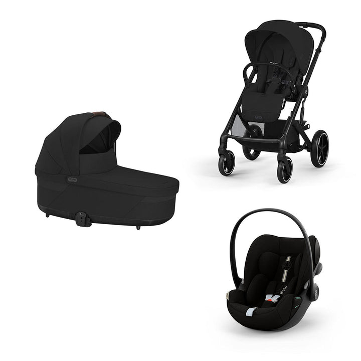 CYBEX Balios S Lux Comfort Pushchair Bundle - Moon Black-Strollers-Moon Black-Without Base | Natural Baby Shower