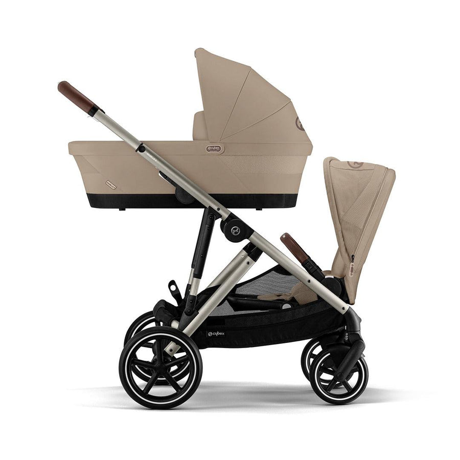 CYBEX Gazelle S Double Pushchair - Almond Beige-Strollers-Almond Beige-Without Carrycot | Natural Baby Shower