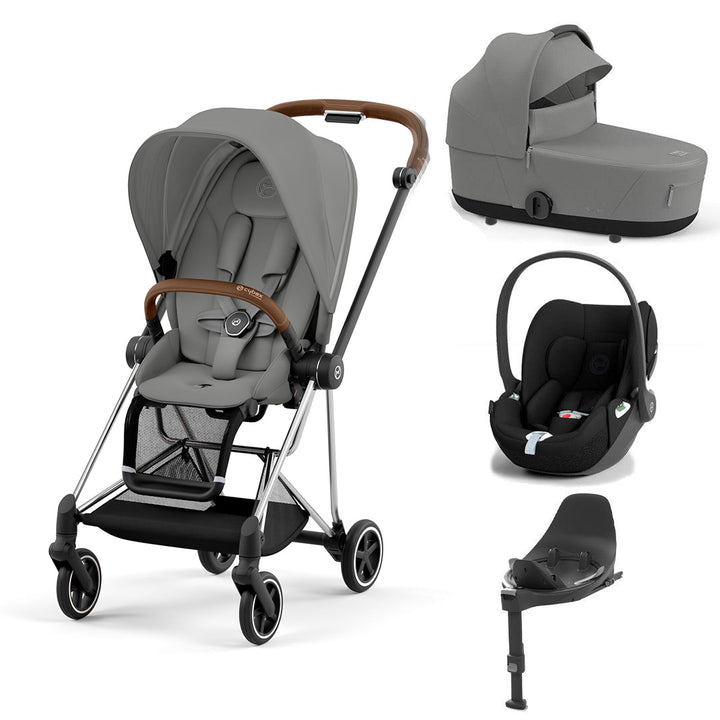 CYBEX Mios + Cloud T Travel System - Mirage Grey-Travel Systems-Mirage Grey/Chrome Brown-Lux | Natural Baby Shower