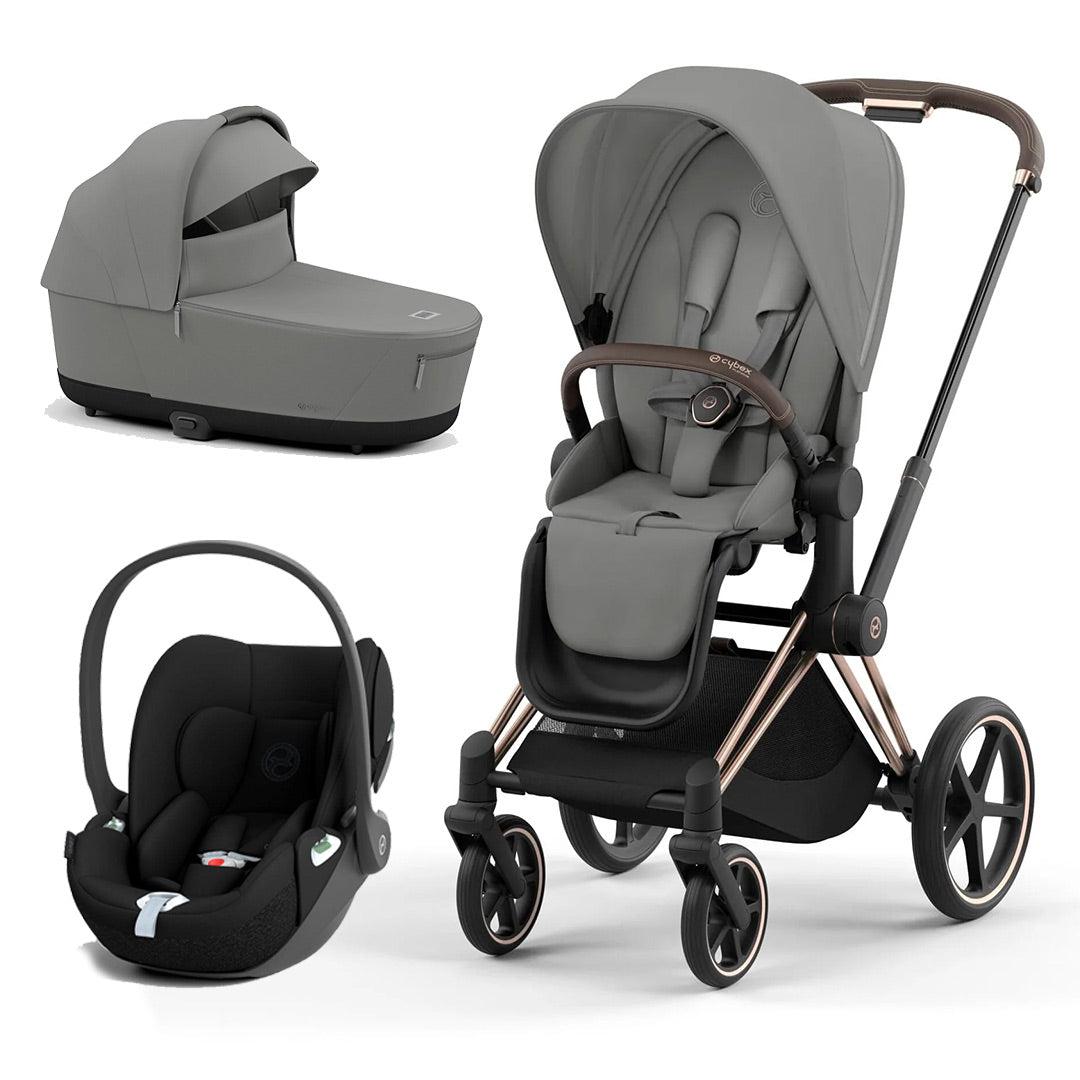 CYBEX Priam Cloud T Travel System - Mirage Grey-Travel Systems-Rose Gold-Lux | Natural Baby Shower