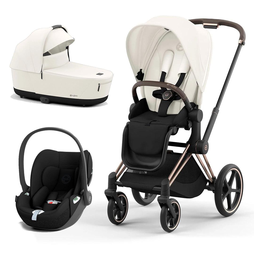 CYBEX Priam Cloud T Travel System - Off White-Travel Systems-Rose Gold-Lux | Natural Baby Shower