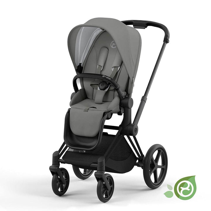 CYBEX Priam Cloud T Travel System - Pearl Grey-Travel Systems-Chrome Black-None | Natural Baby Shower