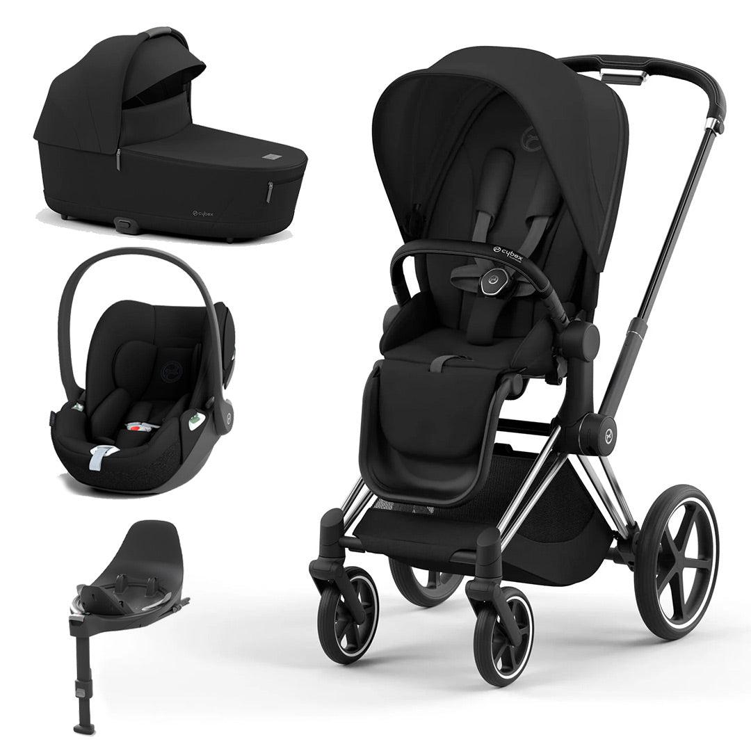 CYBEX Priam Cloud T Travel System - Sepia Black-Travel Systems-Chrome Black-Lux | Natural Baby Shower