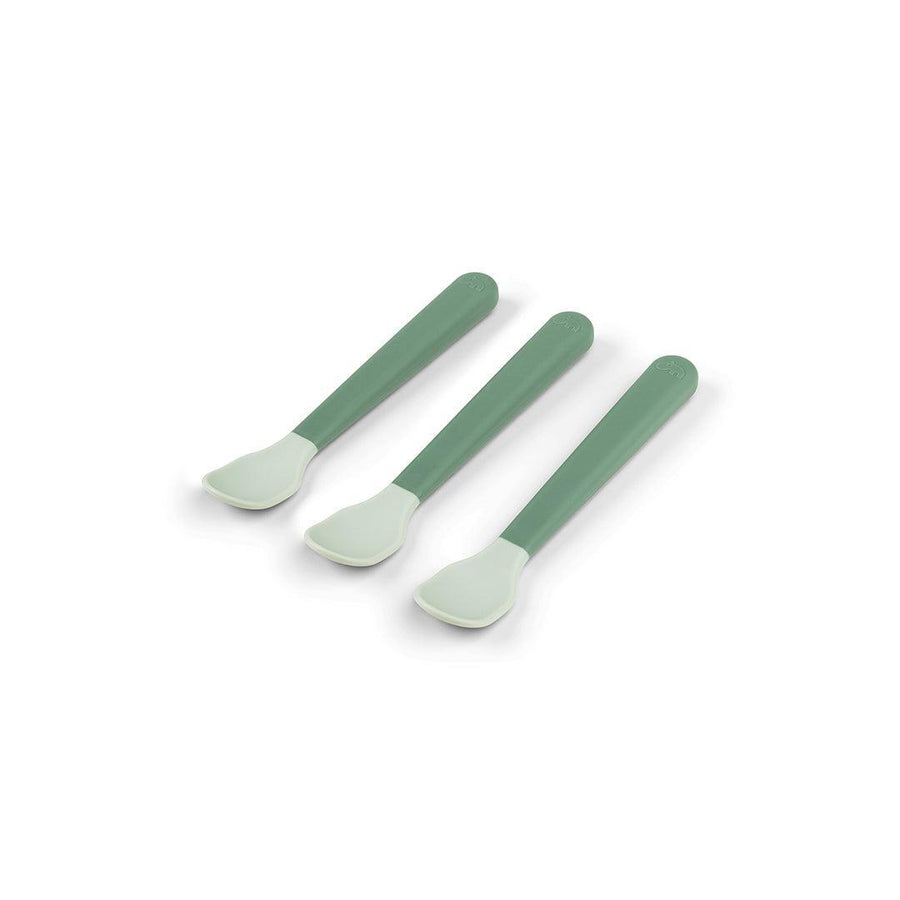 Done By Deer Foodie Easy-Grip Baby Spoon 3 Pack - Green-Cutlery-Green- | Natural Baby Shower