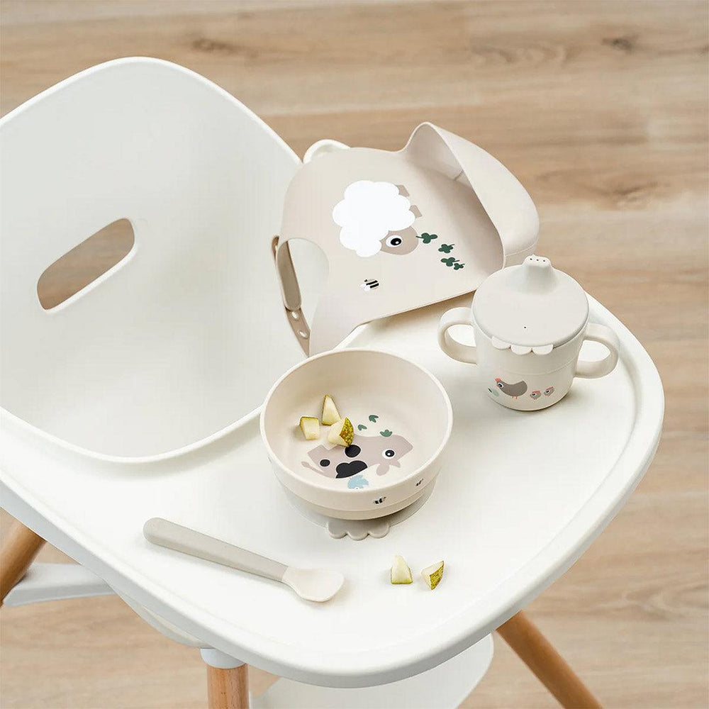 Done by Deer Foodie First Meal Suction Set - Tiny Farm Sand-Plates-Tiny Farm Sand-One Size | Natural Baby Shower