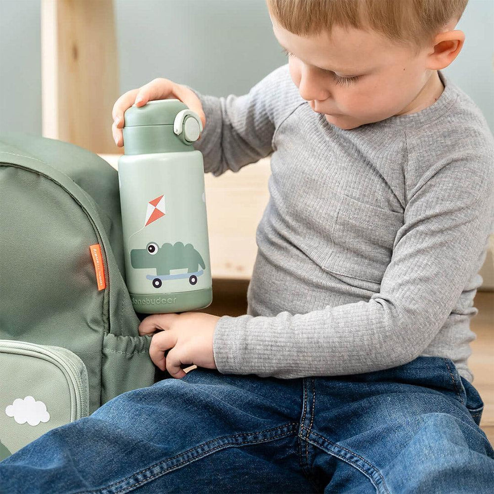 Done by Deer Insulated Bottle - Playground Green-Drinking Bottles-Playground Green-340ml | Natural Baby Shower