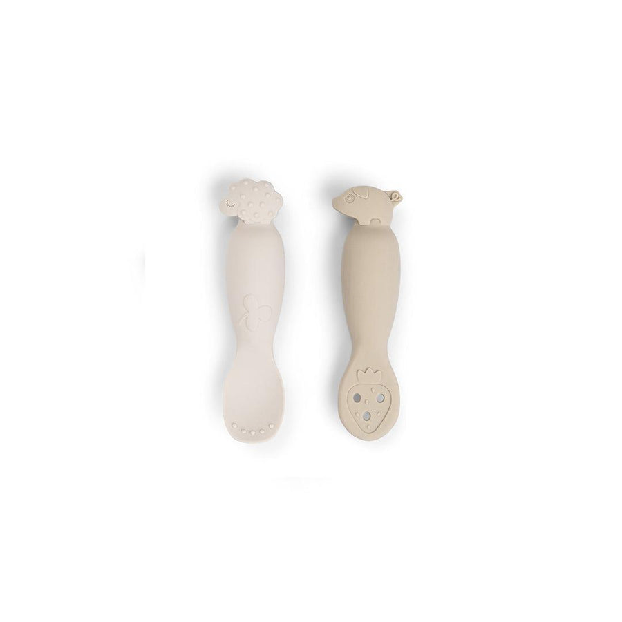 Done By Deer Learning Spoon Set - Tiny Farm Sand-Cutlery-Tiny Farm Sand- | Natural Baby Shower