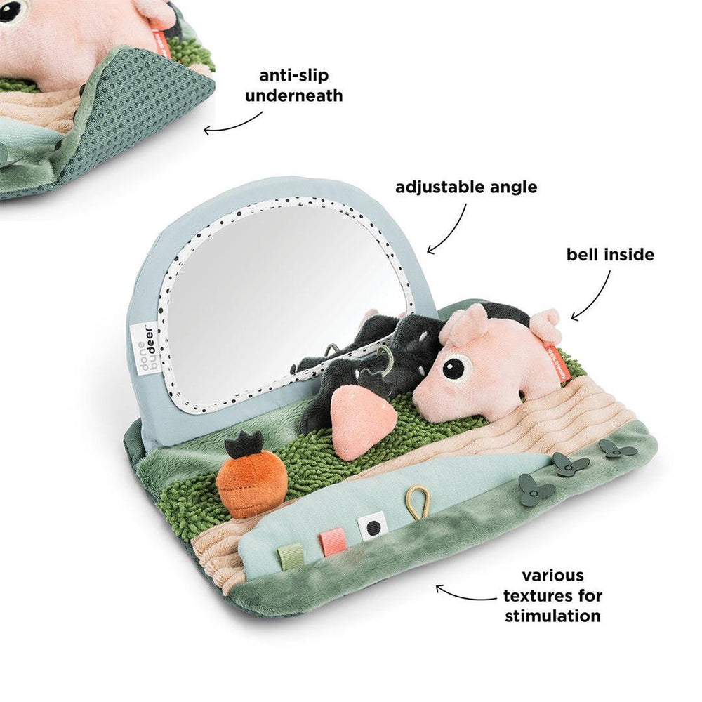 Done By Deer Tummy Time Sensory Mirror - Tiny Farm Colour Mix-Tummy Time Toys-Tiny Farm Colour Mix- | Natural Baby Shower