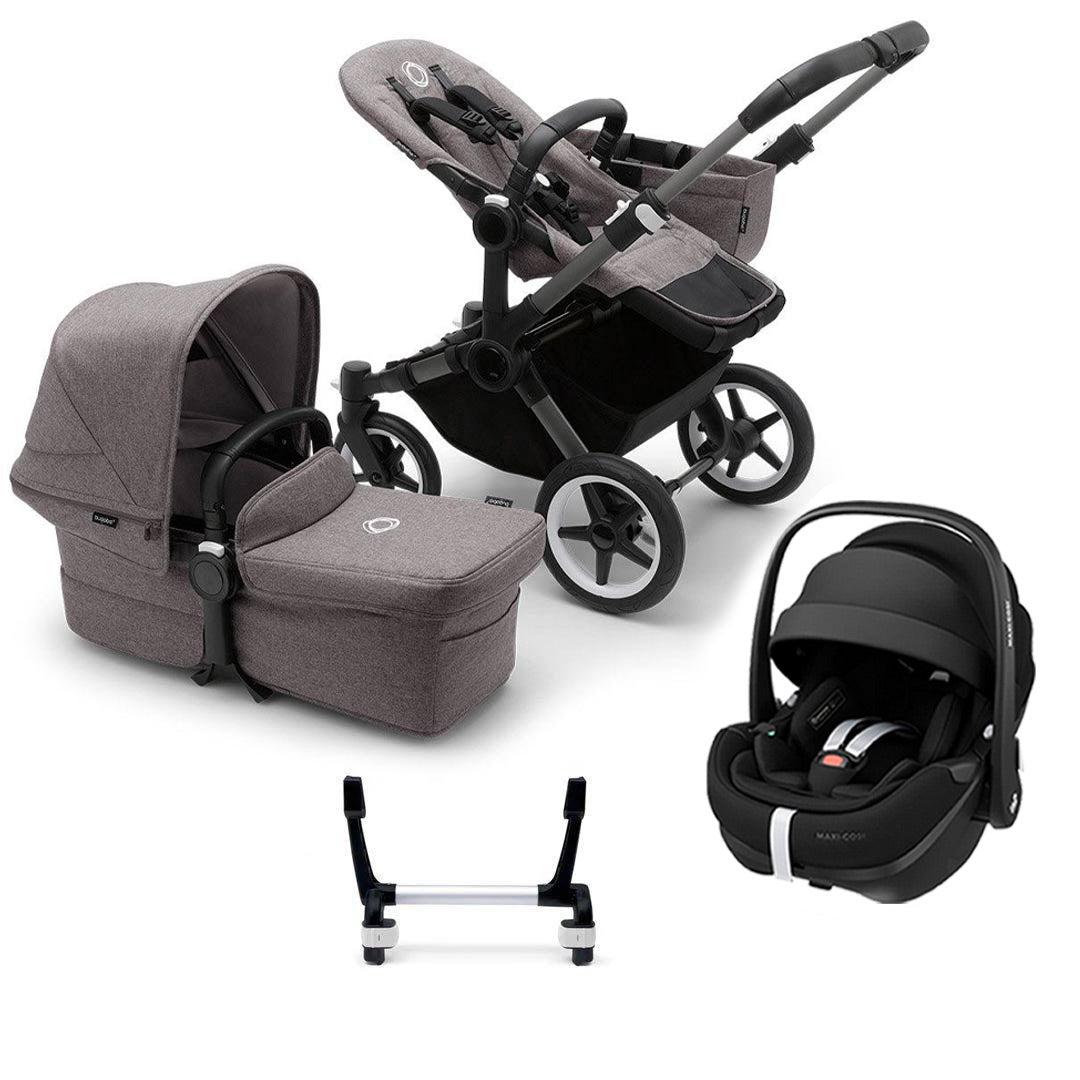 Bugaboo Donkey 5 Mono Pebble 360/360 Pro Travel System - Grey Melange-Travel Systems-Pebble 360 Pro Car Seat-No Base | Natural Baby Shower