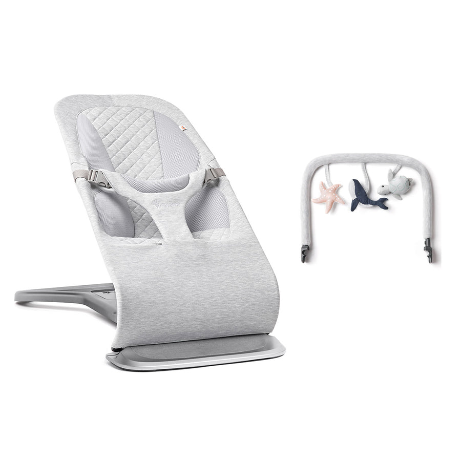 Ergobaby Evolve Baby Bouncer - Light Grey-Baby Bouncers-Light Grey- | Natural Baby Shower