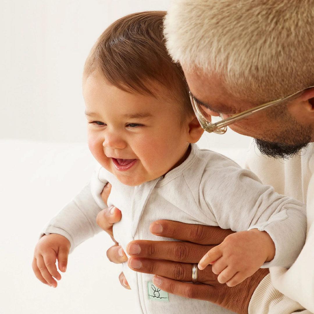 ergoPouch Organic Layers Long Sleeve Babygrow - Oatmeal - 1.0 TOG-Sleepsuits-Oatmeal-0-3m | Natural Baby Shower