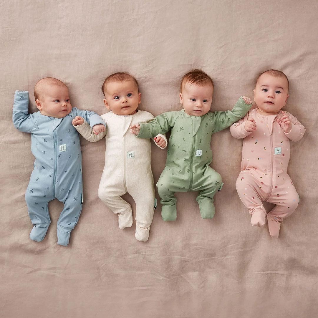 ergoPouch Organic Layers Long Sleeve Babygrow - Oatmeal - 1.0 TOG-Sleepsuits-Oatmeal-0-3m | Natural Baby Shower