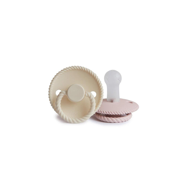FRIGG Rope Silicone Pacifier - 2 Pack - Blush - Cream-Pacifiers-Blush/Cream-6-18m | Natural Baby Shower