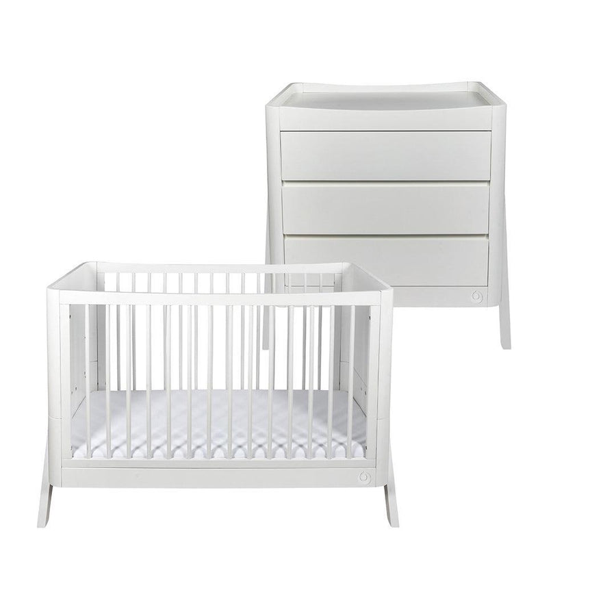 Gaia Baby Hera 'Studio Edit" Two Piece Set (Cot & Dresser) - White-Nursery Sets-White-Without Mattress | Natural Baby Shower